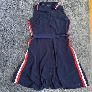 Tommy Hilfiger Button Down Tie Waist Dress Large